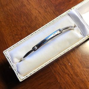 625 Sterling Silver Cuff Bracelet with Small Diamond